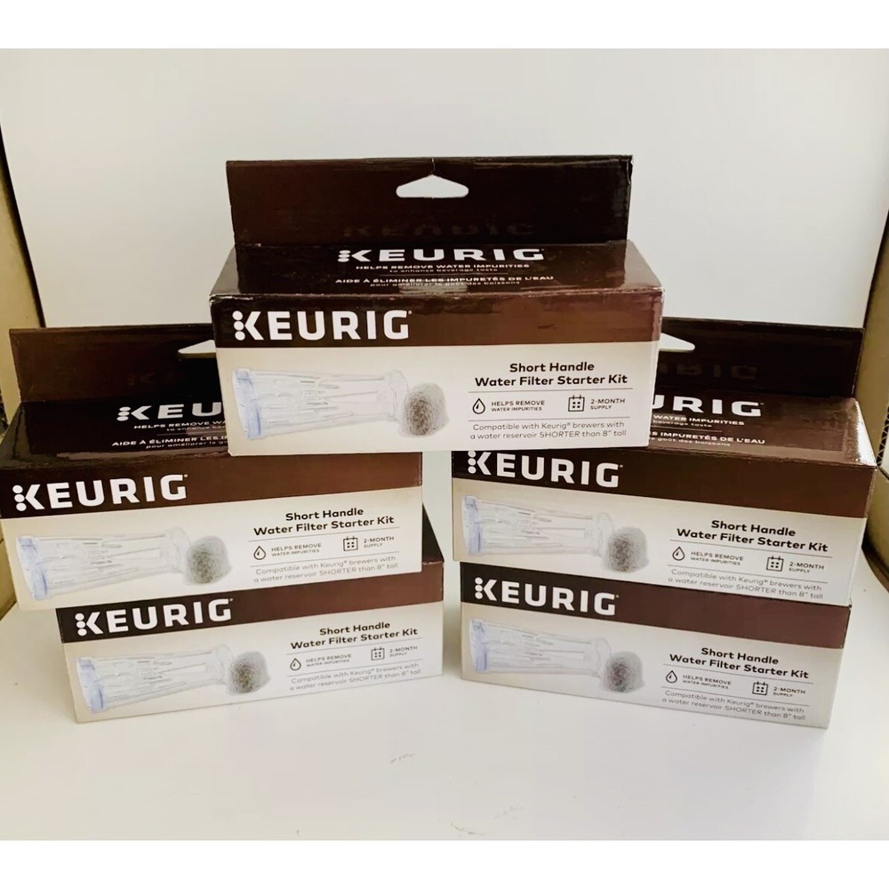 Keurig Coffee Short Handle Reservoir 2 Month Water Filter Starter Kit (5) LOT